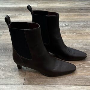 Madewell Dark Brown Leather Chelsea Ankle Booties